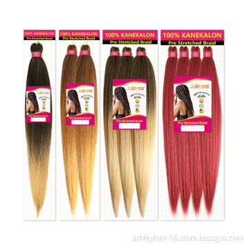 100% Kanekalon pre stretch easy braid synthetic ombre jumbo extension expression prestretched pre stretched braiding hair